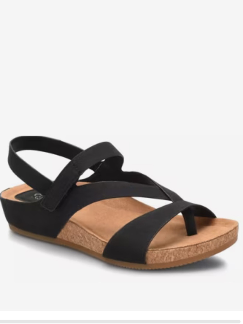 Sofft Black Strappy Cork-Look Comfort Sandals